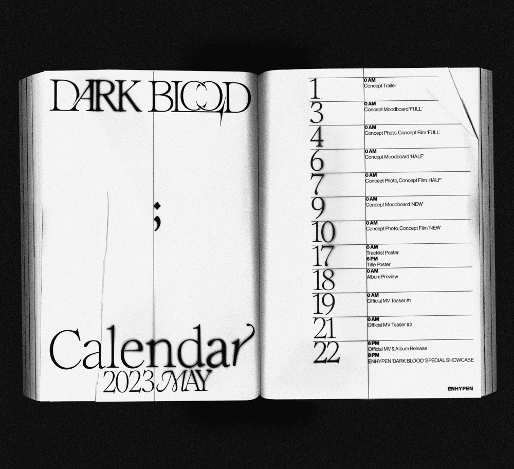 THE DRAMA PARADISE | ENHYPEN's 4th Mini Album 'Dark Blood' Teaser Schedule